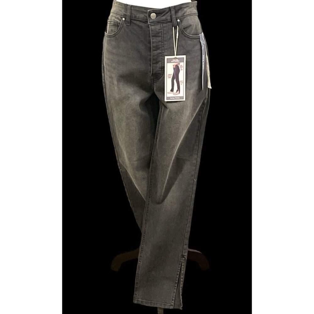 Indigo Rising Womens High Rise Slim Straight Denim Jeans Jr Size 13/31 Black - Picture 4 of 16